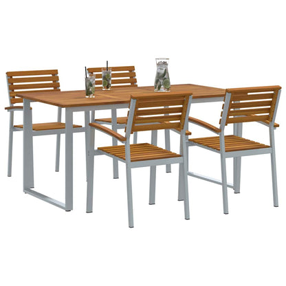 Garten Essgruppe 5 pcs Grau und Braun Akazie Massivholz