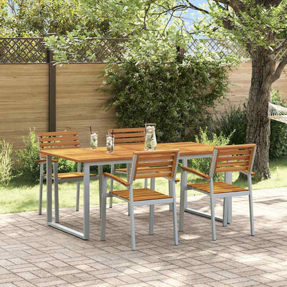 Garten Essgruppe 5 pcs Grau und Braun Akazie Massivholz
