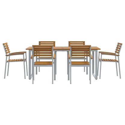 Garten Essgruppe 7 pcs Grau und Braun Akazie Massivholz