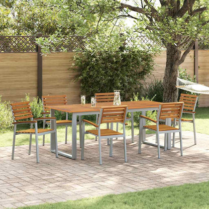 Garten Essgruppe 7 pcs Grau und Braun Akazie Massivholz