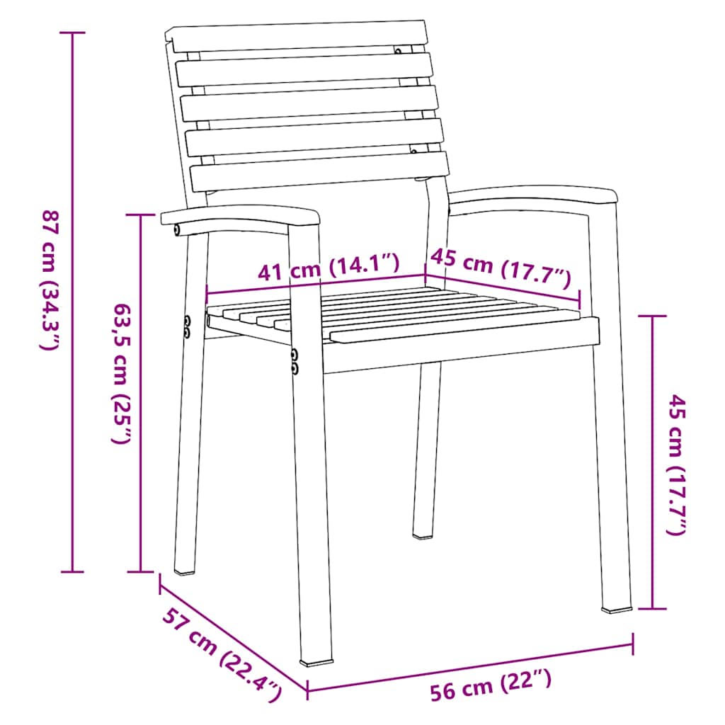 Garten Essgruppe 7 pcs Grau und Braun Akazie Massivholz