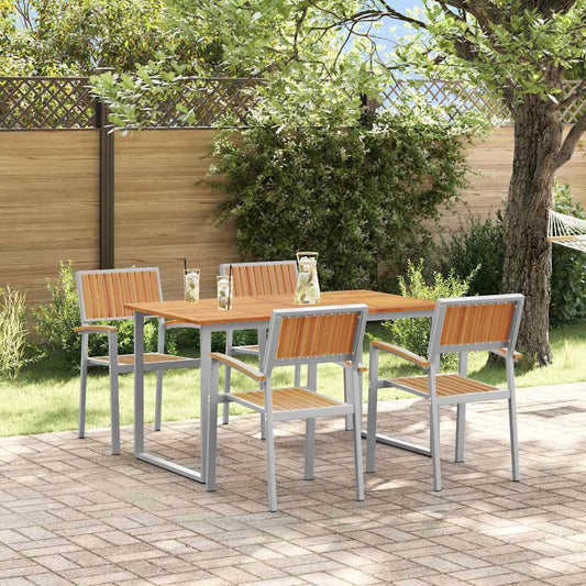 Garten Essgruppe 5 pcs Grau und Braun 140 x 80 x 75 cm