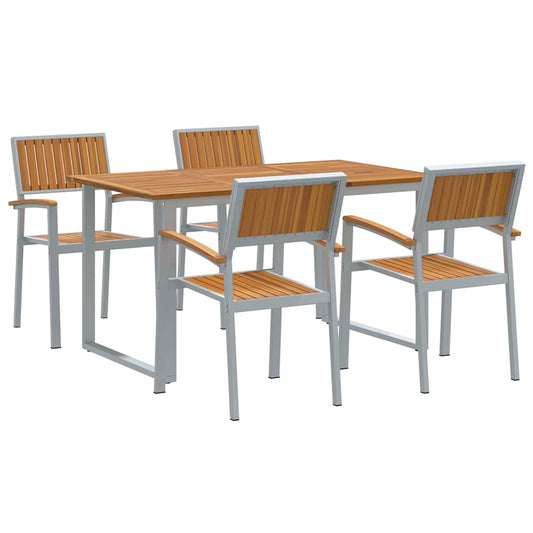 Garten Essgruppe 5 pcs Grau und Braun 140 x 80 x 75 cm