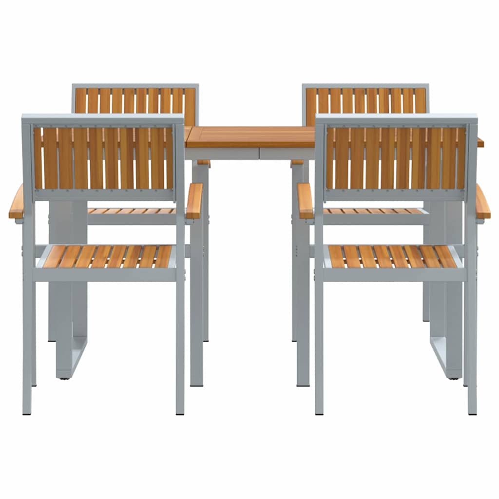 Garten Essgruppe 5 pcs Grau und Braun 140 x 80 x 75 cm