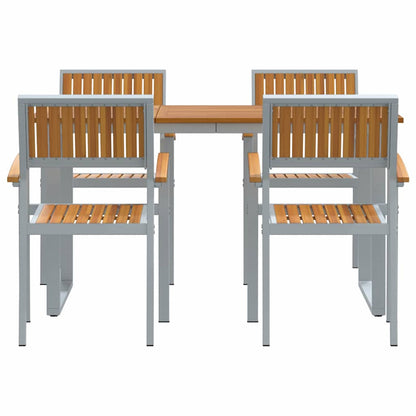 Garten Essgruppe 5 pcs Grau und Braun 140 x 80 x 75 cm