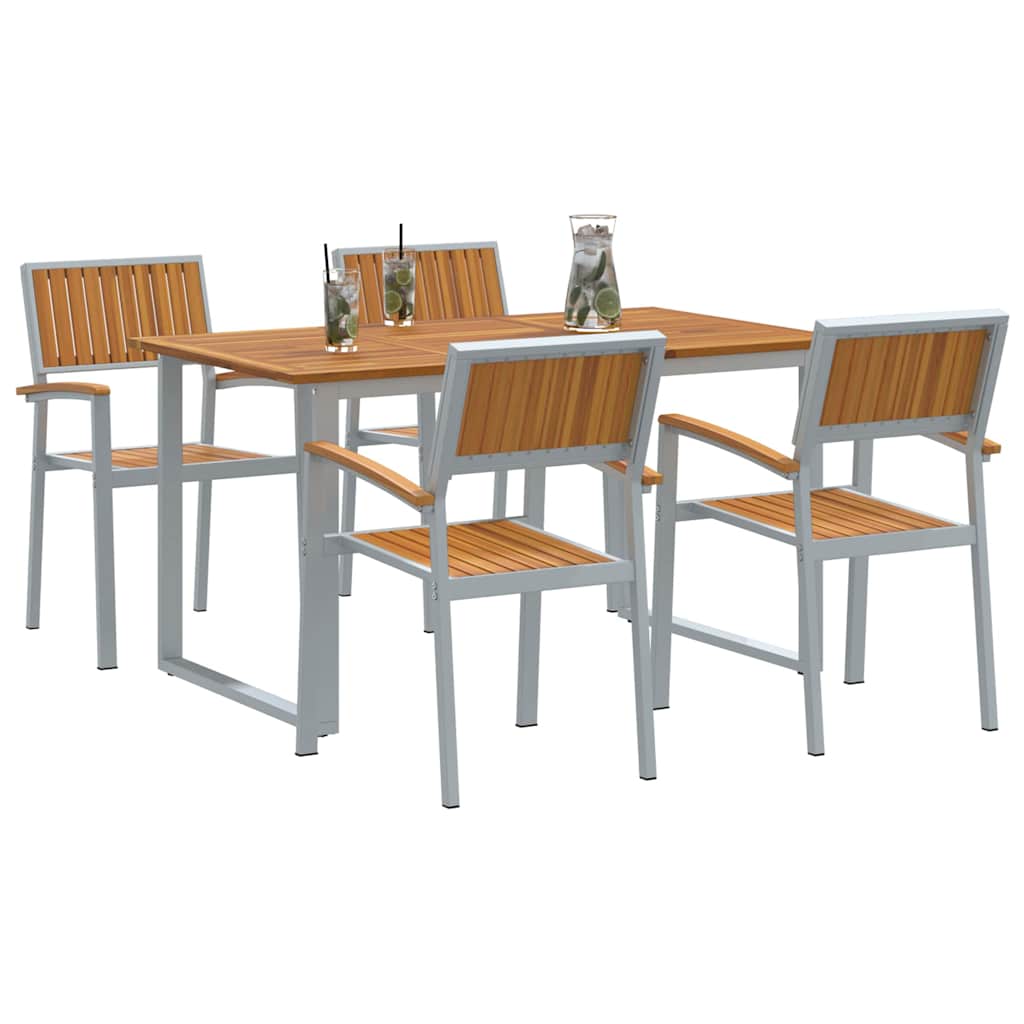 Garten Essgruppe 5 pcs Grau und Braun 140 x 80 x 75 cm