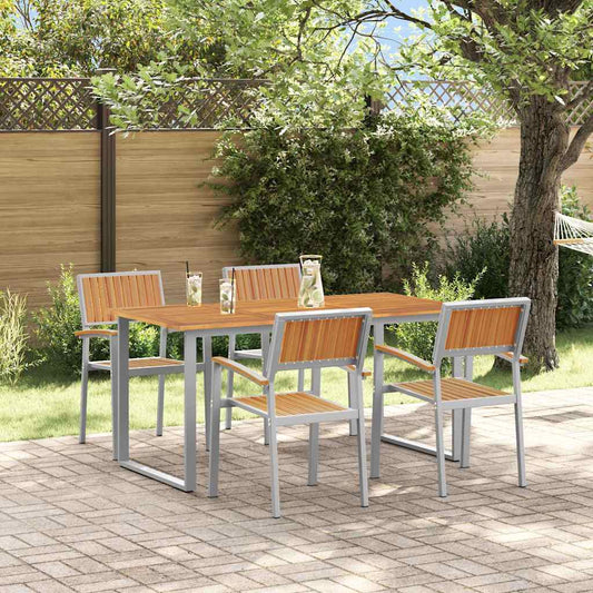 Garten Essgruppe 5 pcs Grau und Braun 160 x 80 x 75 cm