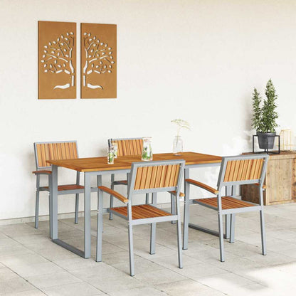 Garten Essgruppe 5 pcs Grau und Braun 160 x 80 x 75 cm