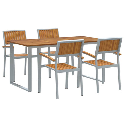 Garten Essgruppe 5 pcs Grau und Braun 160 x 80 x 75 cm