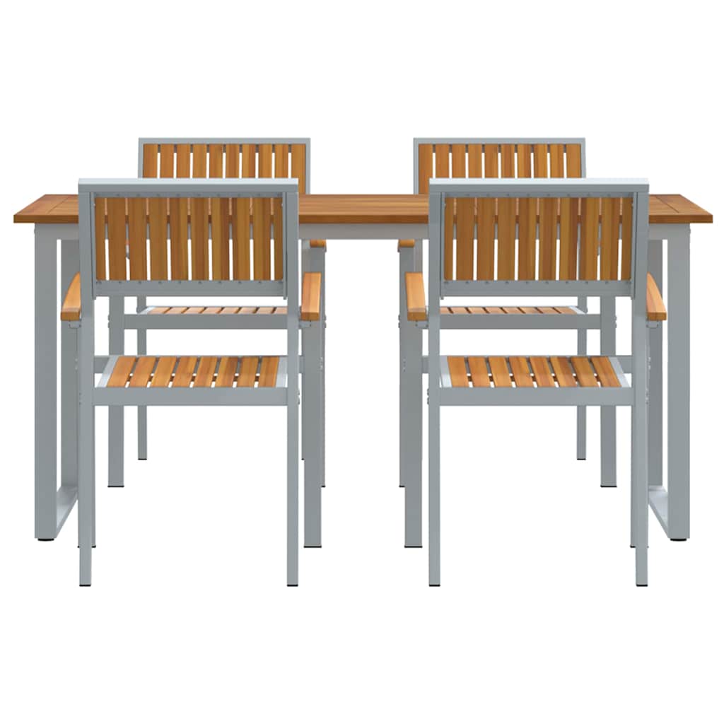 Garten Essgruppe 5 pcs Grau und Braun 160 x 80 x 75 cm