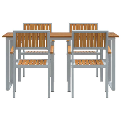 Garten Essgruppe 5 pcs Grau und Braun 160 x 80 x 75 cm