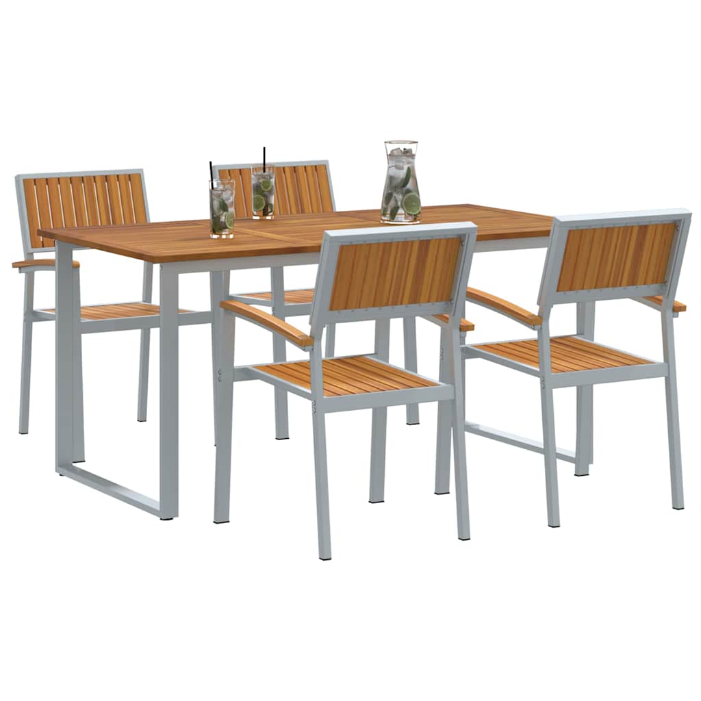 Garten Essgruppe 5 pcs Grau und Braun 160 x 80 x 75 cm