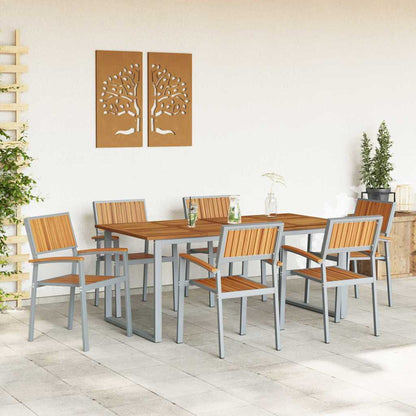 Garten Essgruppe 7 pcs Grau und Braun 180 x 90 x 75 cm