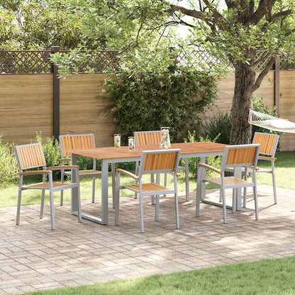 Garten Essgruppe 7 pcs Grau und Braun 200 x 90 x 75 cm