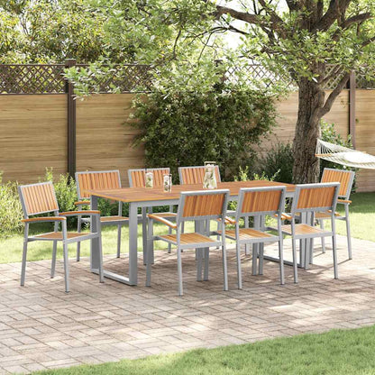 Garten Essgruppe 9 pcs Grau und Braun 200 x 90 x 75 cm