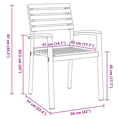Garten Essgruppe 5 pcs Grau und Braun Akazie Massivholz