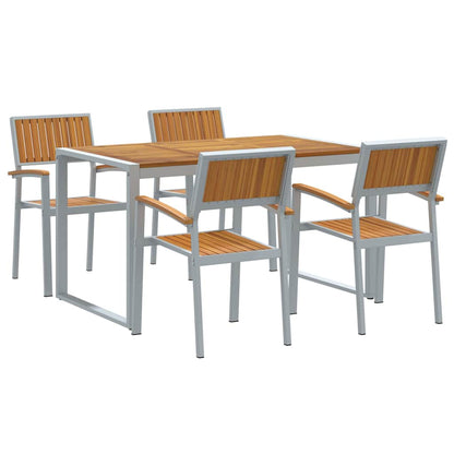 Garten Essgruppe 5 pcs Grau und Braun 140 x 80 x 75 cm