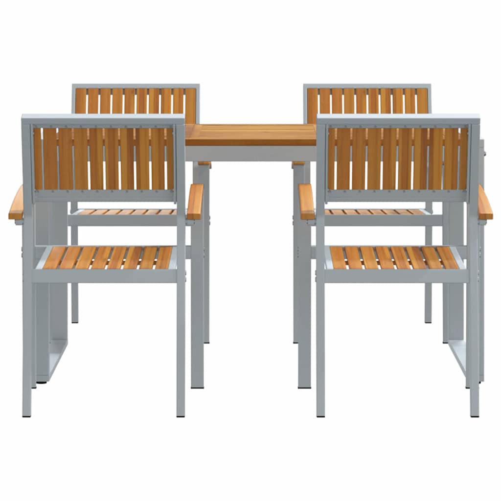 Garten Essgruppe 5 pcs Grau und Braun 140 x 80 x 75 cm