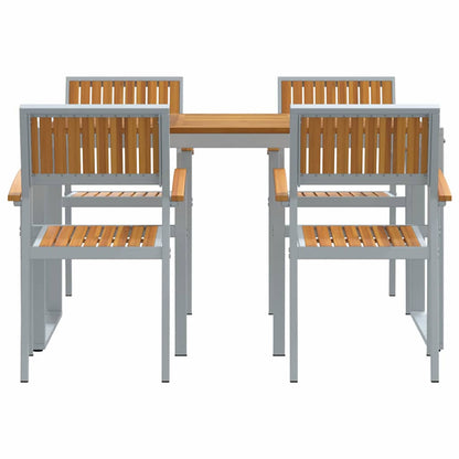 Garten Essgruppe 5 pcs Grau und Braun 140 x 80 x 75 cm