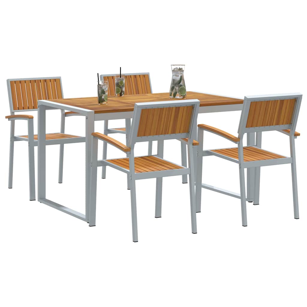 Garten Essgruppe 5 pcs Grau und Braun 140 x 80 x 75 cm