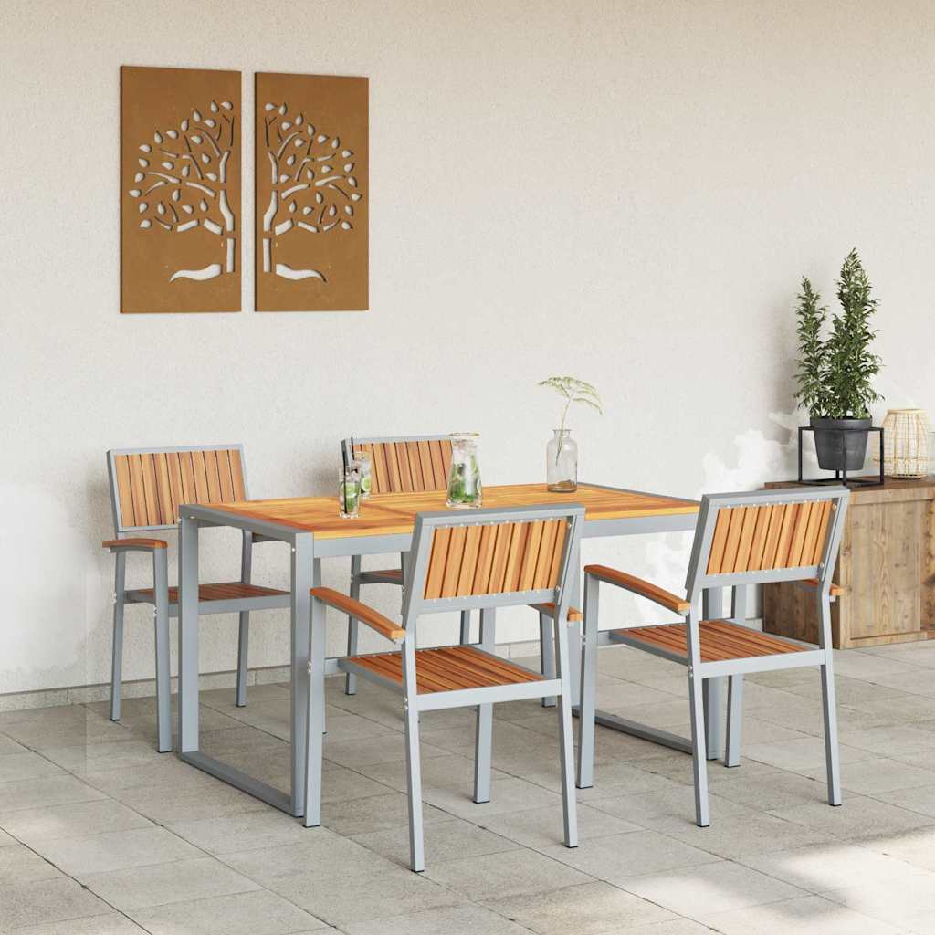 Garten Essgruppe 5 pcs Grau und Braun 160 x 80 x 75 cm
