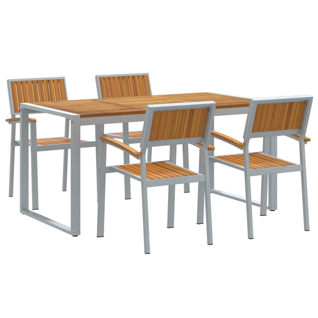 Garten Essgruppe 5 pcs Grau und Braun 160 x 80 x 75 cm