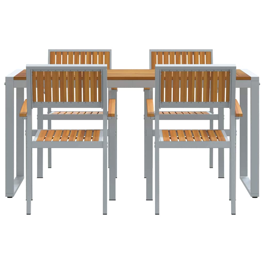 Garten Essgruppe 5 pcs Grau und Braun 160 x 80 x 75 cm