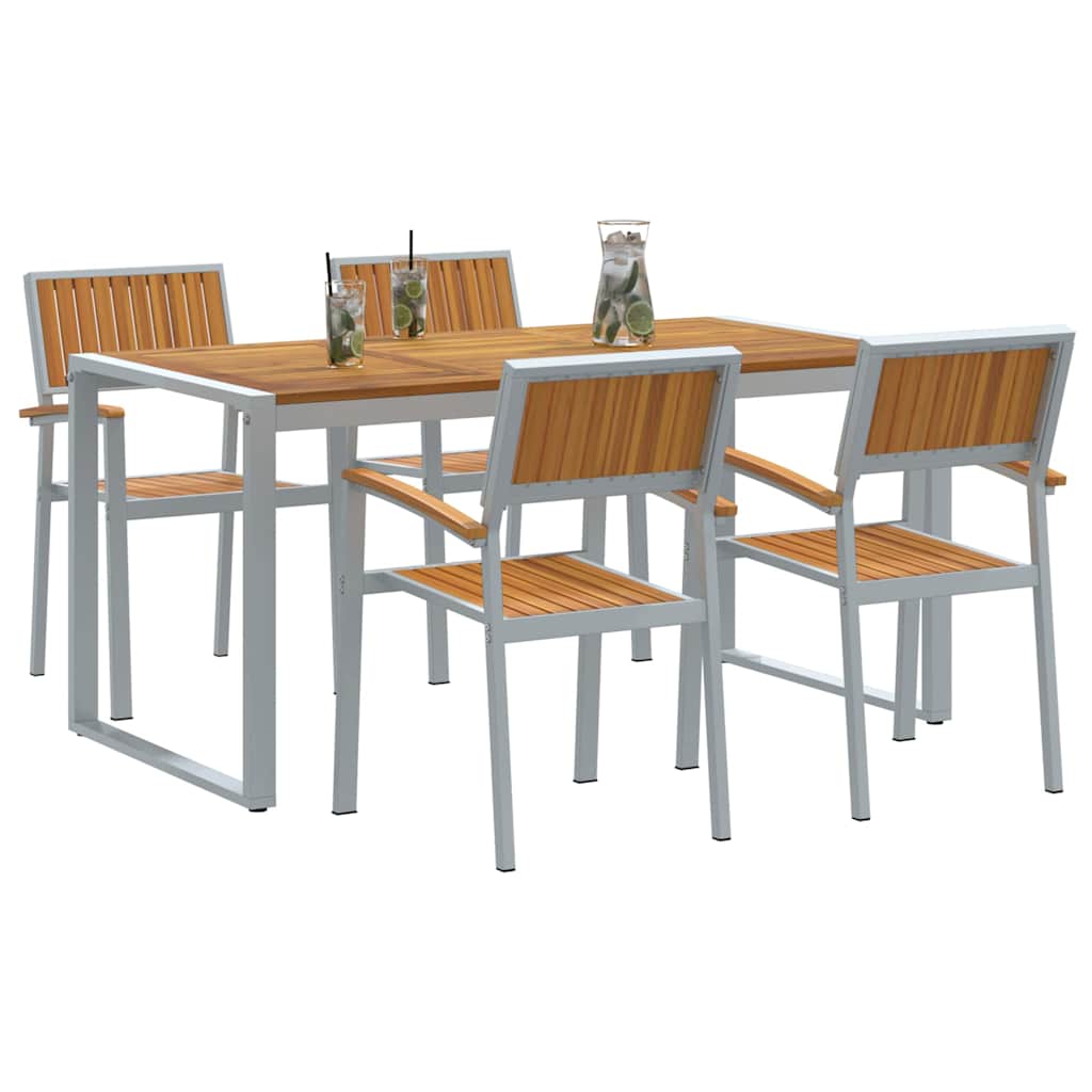 Garten Essgruppe 5 pcs Grau und Braun 160 x 80 x 75 cm