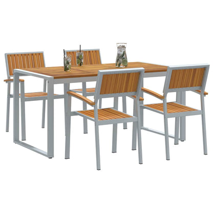 Garten Essgruppe 5 pcs Grau und Braun 160 x 80 x 75 cm