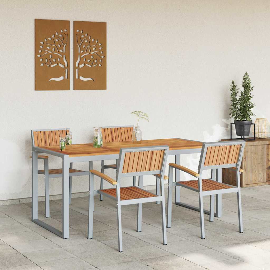 Garten Essgruppe 5 pcs Grau und Braun 180 x 90 x 75 cm