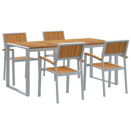 Garten Essgruppe 5 pcs Grau und Braun 180 x 90 x 75 cm