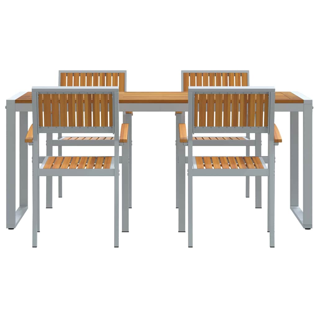 Garten Essgruppe 5 pcs Grau und Braun 180 x 90 x 75 cm