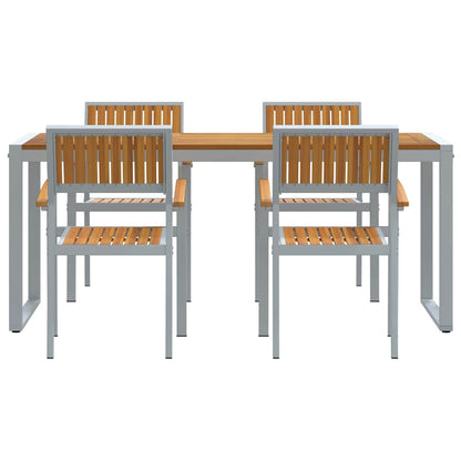 Garten Essgruppe 5 pcs Grau und Braun 180 x 90 x 75 cm