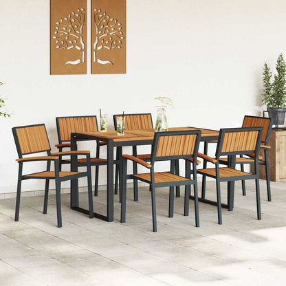 Garten Essgruppe 7 pcs Schwarz und Braun 140 x 80 x 75 cm