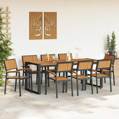Garten Essgruppe 9 pcs Schwarz und Braun 200 x 90 x 75 cm