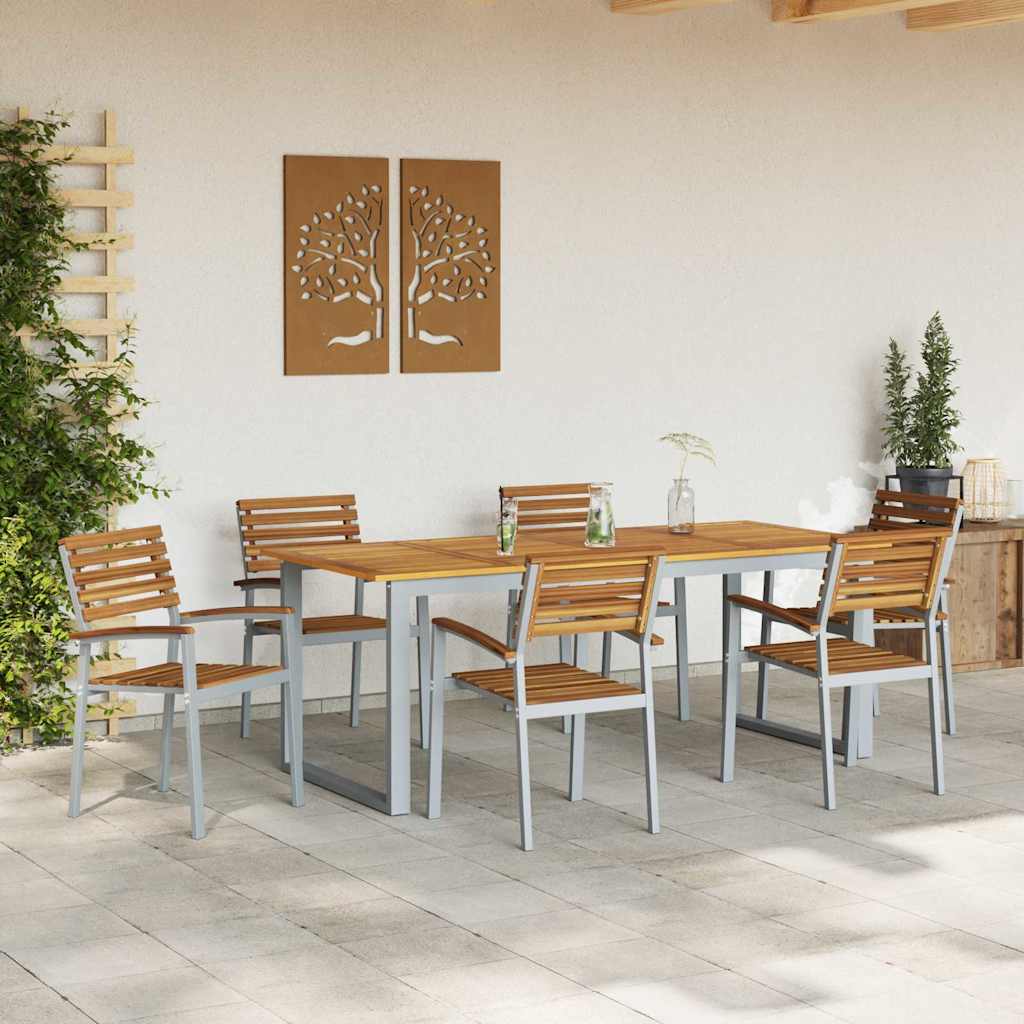 Gartenstuhl 6 pcs Braun 56 x 57 x 87cm Massivholz Akazie
