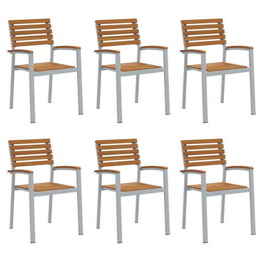 Gartenstuhl 6 pcs Braun 56 x 57 x 87cm Massivholz Akazie