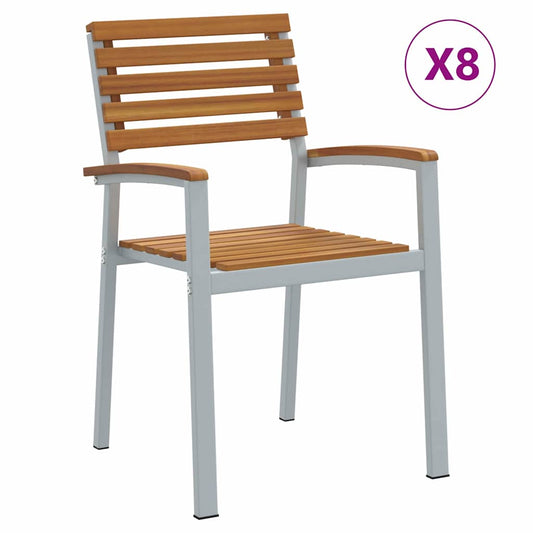 Gartenstuhl 8 pcs Braun 56 x 57 x 87cm Massivholz Akazie