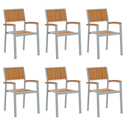 Gartenstuhl 6 pcs Braun 56 x 57 x 87cm Massivholz Akazie