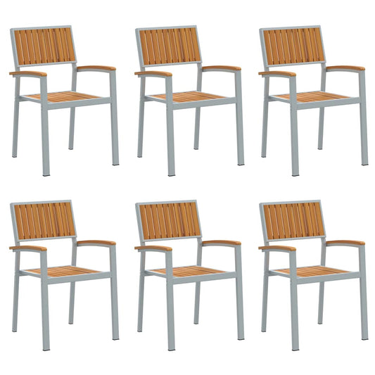 Gartenstuhl 6 pcs Braun 56 x 57 x 87cm Massivholz Akazie