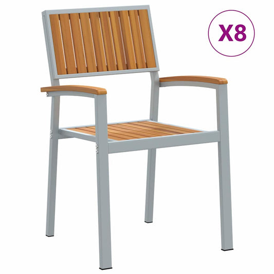 Gartenstuhl 8 pcs Braun 56 x 57 x 87cm Massivholz Akazie