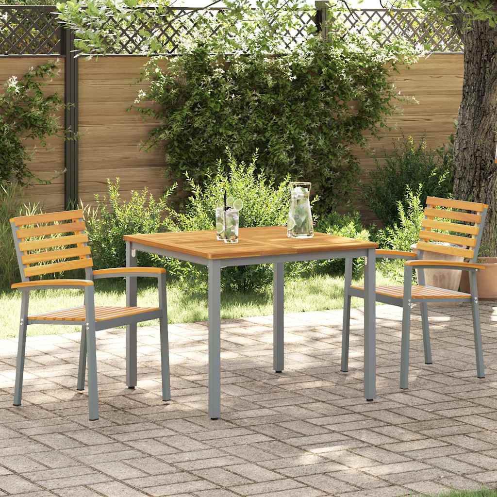 Garten Essgruppe 3 pcs Grau und Braun 90 x 90 x 75 cm