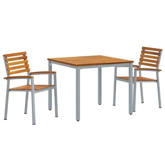 Garten Essgruppe 3 pcs Grau und Braun 90 x 90 x 75 cm