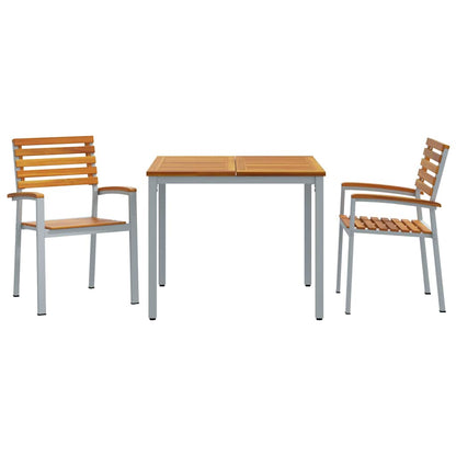 Garten Essgruppe 3 pcs Grau und Braun 90 x 90 x 75 cm