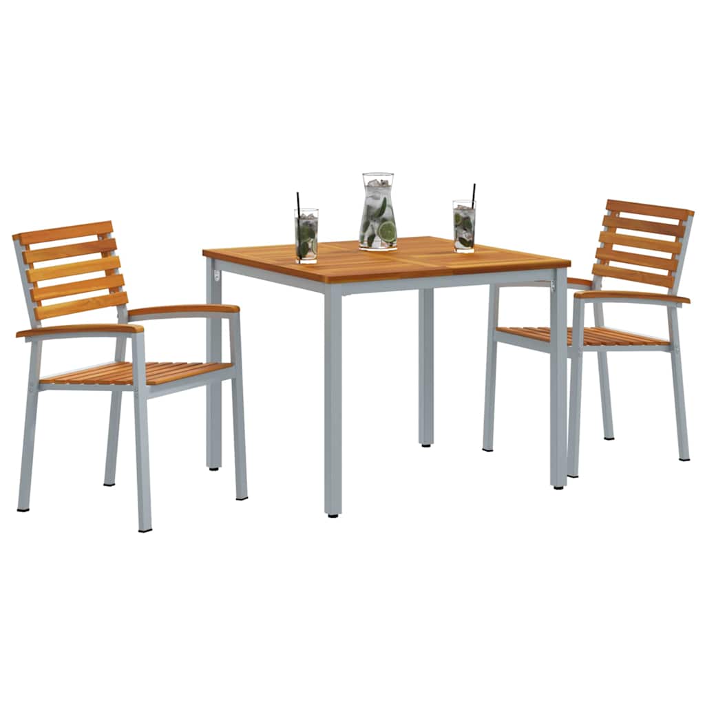 Garten Essgruppe 3 pcs Grau und Braun 90 x 90 x 75 cm