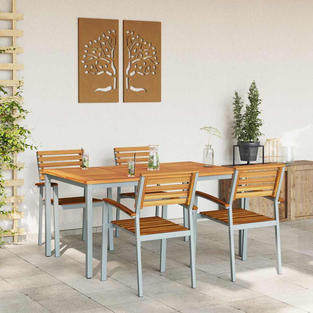 Garten Essgruppe 5 pcs Grau und Braun 150 x 90 x 75 cm