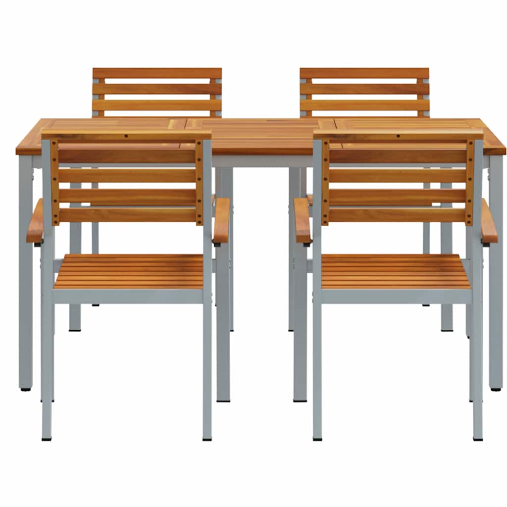 Garten Essgruppe 5 pcs Grau und Braun 150 x 90 x 75 cm