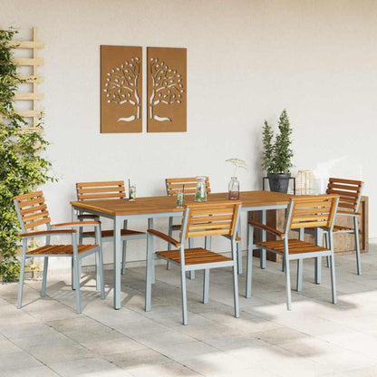 Garten Essgruppe 7 pcs Grau und Braun 200 x 90 x 75 cm