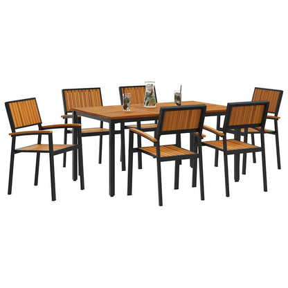 Garten Essgruppe 7 pcs Schwarz und Braun 150 x 90 x 75 cm