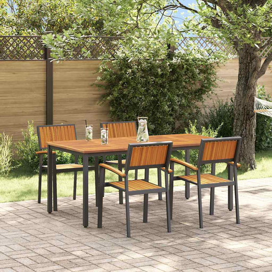 Garten Essgruppe 5 pcs Schwarz und Braun 180 x 90 x 75 cm